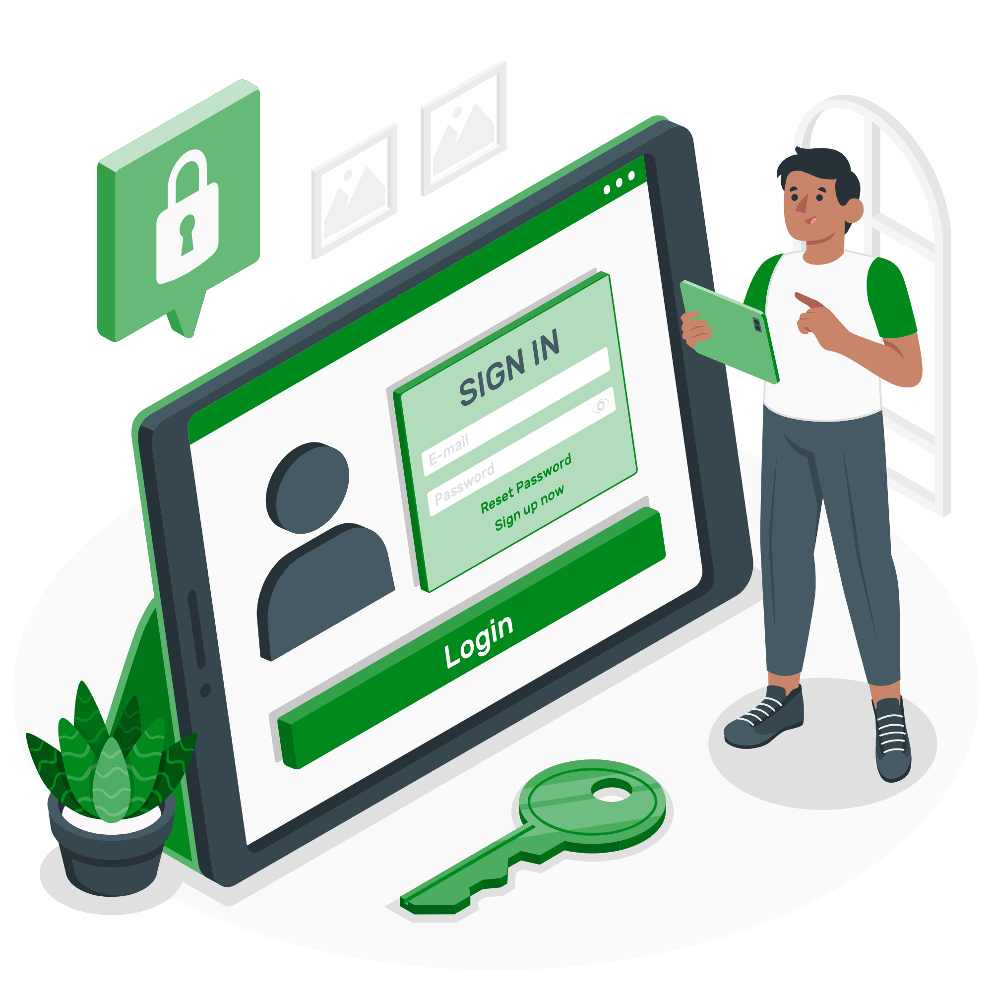 Ilustracao de acesso ao sistema Cotai